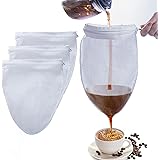 apooto 5 Pack Ultra Fine Mesh Strainer Bag with Zipper,Food Grade Filter Bag,Traditional Thai Style Tea Filter ,Strainers Fin