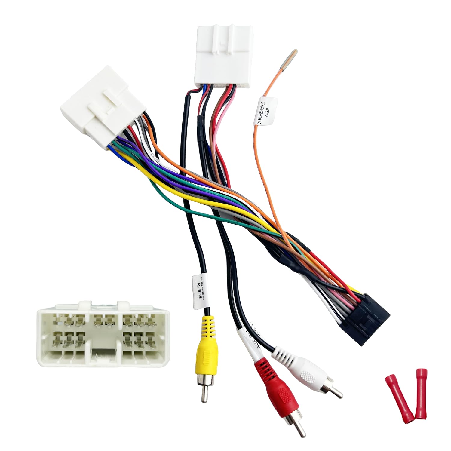 Photo 1 of 16Pin ISO Aftermarket Radio Harness Adapter for Subaru Forester 2008-2011 with Audio Input SWC, 16Pin Android Car Stereo Wiring Harness with Reverse Cable for Forester