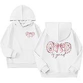 KEEVICI Cute Christian Hoodies for Girls Bow God Is Good Sweatshirt Kawaii Jesus Graphic Hoodie Bible Verse Cotton Pullover