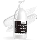 Nicpro Fluorescent White Large Acrylic Paint Set(69oz), Glow in Black Light | Rich Pigment, Non-Toxic Neon Paint for Neon Party Decoration, DIY Project on Multi-Surface Canvas, Pumpkin, Rock, Wood, Craft