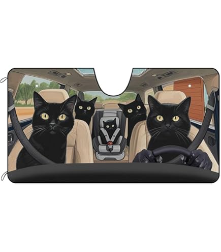 Amazon.com: JUMU Black Cat Car Driving Sun Shade,Family