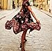 R.Vivimos Women's Summer Vintage Floral Print Deep V Neck High Low Long Dresses (Large,Black)