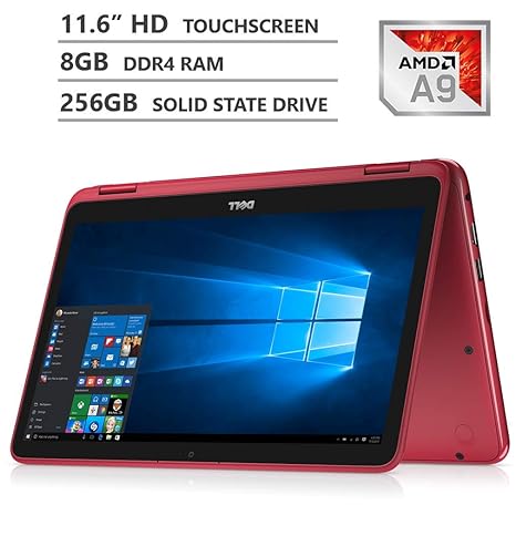 Buy Dell Inspiron 11 3000 Series 2 In 1 11 6 Hd Touchscreen Laptop Amd 94e Dual Core Processor 8gb Ddr4 Ram 256gb Solid State Drive Hdmi Usb 3 1 Wi Fi Bluetooth Webcam Windows 10 Home Red