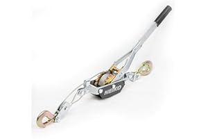 NEIKO 02252A Come Along Winch, 2-Ton (4000 Lbs) Pulling Capacity, 7.2 Ft, 2 Hook, Heavy Duty Power Cable Come Along Tool with Dual Gears, Hand Winch Cable, Automotive Hoist Winch Puller, Recovery Gear