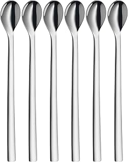 WMF Nuova Longdrinklöffel 6-teilig, lange Löffel 22 cm, Latte Macchiato Löffel, Joghurt, Cocktail, Cromargan Edelstahl poliert, spülmaschinengeeignet
