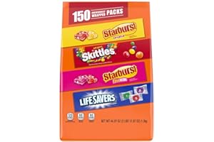 MARS SKITTLES, STARBURST Original & FaveRed, LIFE SAVERS Individually Wrapped Bulk Fun Size Chewy & Hard Candy Assortment, 44.07 oz Bag