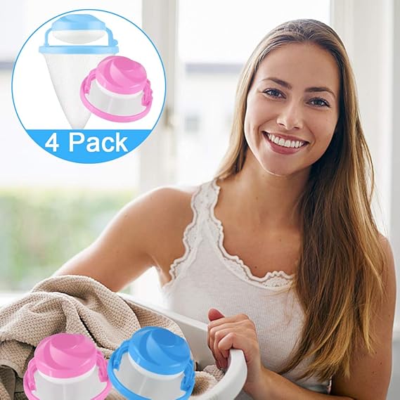 GOEU Filterbeutel Waschmaschine, Flusenfänger Schwimmendes Filtertüte Mesh Fusseltasche Tierhaar und Fusselentferner Haarfäng