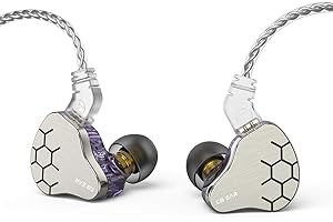 KBEAR Lark in Ear Monitor 1BA 1DD, KINBOOFI Dual Driver HiFi Earbud Headphone with 2 pin Cable for Musician Church (Lark Mauv