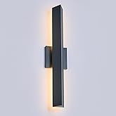 Tarentlight Modern Minimalist 20W LED Outdoor Wall Light, IP65 Waterproof, 1700 Lumens Warm White, Black Textured Aluminum & 