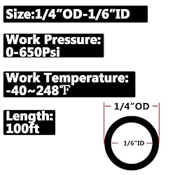 Qolekog Air Line 1/4" Tube OD Pneumatic Nylon Tube