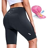 Nepest Womens Padded Bike Shorts 4D Padding Cycling Shorts with Zipper Pocket Riding Bicycle Cycle Road Biking Underwear