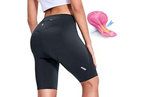 Nepest Womens Padded Bike Shorts 4D Padding Cycling Shorts with Zipper Pocket Riding Bicycle Cycle Road Biking Underwear