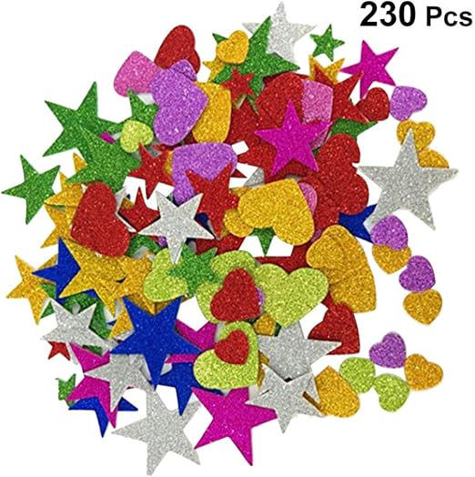 Toyandona 230pcs Star Heart Glitter Calcomanias Para Paredes Artes