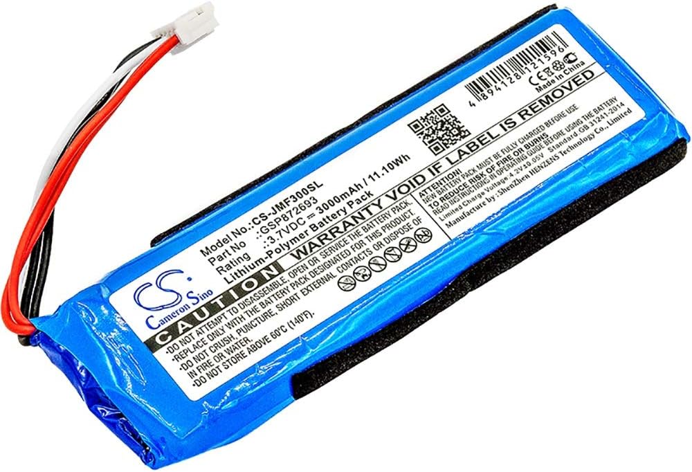 Ghpter Speaker Battery 3000mAh/11.1Wh 3.7V Speaker Battery For Flip 3, JBLFLIP3GRAY (Color : Blue, Size : 93.50 x 29.00 x 9.50mm)