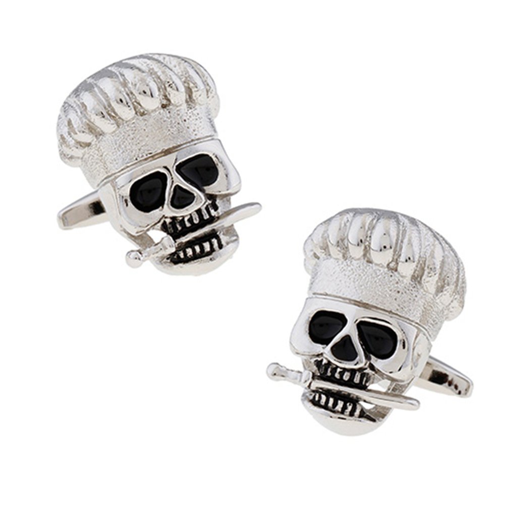 Chef Cook Skull Cufflinks