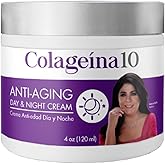 Colageina 10 Anti-Aging Day & Night Cream - Reduce the Appearance of Fine Lines & Wrinkles with Hydrolyzed Collagen and Hyaluronic Acid - 4 oz (120 ml)