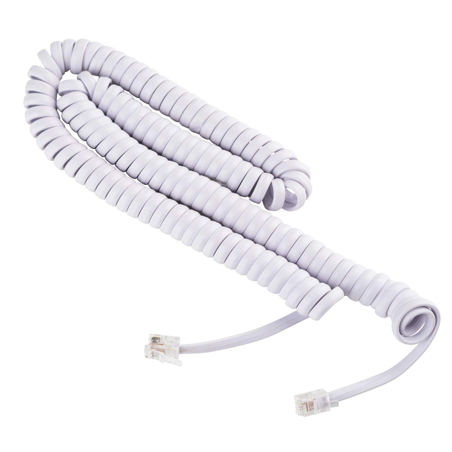 Phone Cord for Landline Phone &ndash; Tangle-Free, Curly Telephones Land Line Cord &ndash; Easy to Use + Excellent Sound Quality &ndash; Phone Cords for Landline in Home or Office (15ft)