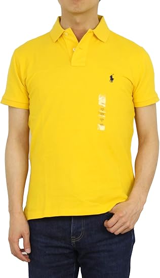 Amazon ポロ ラルフローレン Polo Ralph Lauren メンズ 半袖 カスタムスリムフィット ワンポイント ポニー 刺繍 無地 ポロシャツ 並行輸入品 ポロシャツ 通販