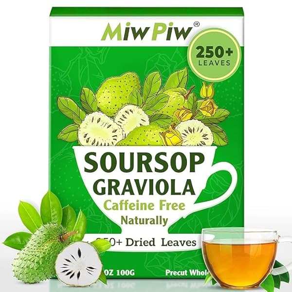 SOURSOP GRAVIOLA DRIED LEAVES TEA, 250+ GUANABANA LEAVES,...