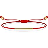 inBLISS Karma Bracelet 14K Solid Gold Beaded Red String Bracelet for Women & Men – Kabbalah Cord Bracelet for Protection, Good Luck & Balance – Handmade Adjustable