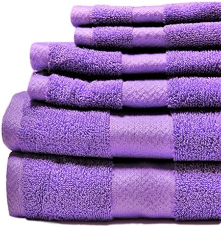 Jc Penny Home - Solid Bath Towels - 6 Piece Towel Set (Paisley Purple)