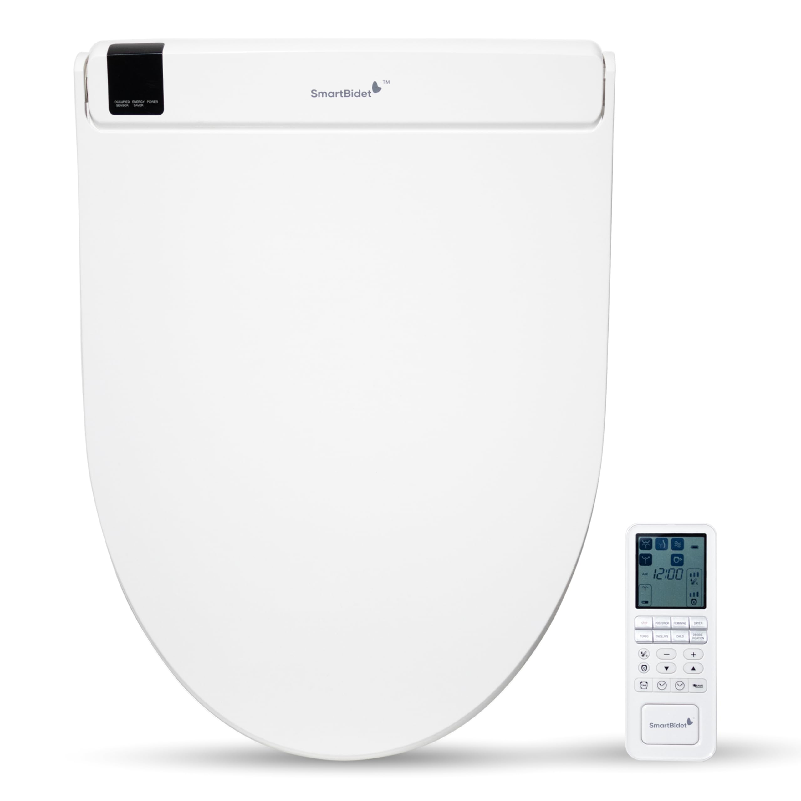 SmartBidet® SB-3000 Electric Smart Bidet™ Toilet Seat for Elongated Toilets with Remote Control with Screen, Unlimited & On Demand Warm Water
