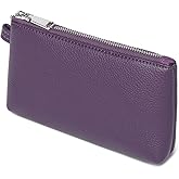YONBEN Small Makeup Bag for Purse, Leather Cosmetic (Anemone Purple)