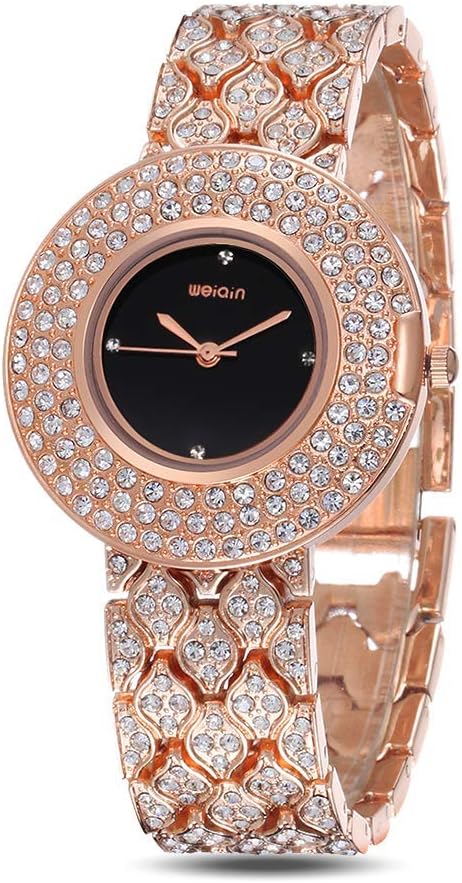 Fashion Ladies Silver Diamond Bracelet Wristwatch, Stainless Steel Strap Bling Bling Crystal Watches for Woman,Elegant Shining Rhinestone Dress Watches