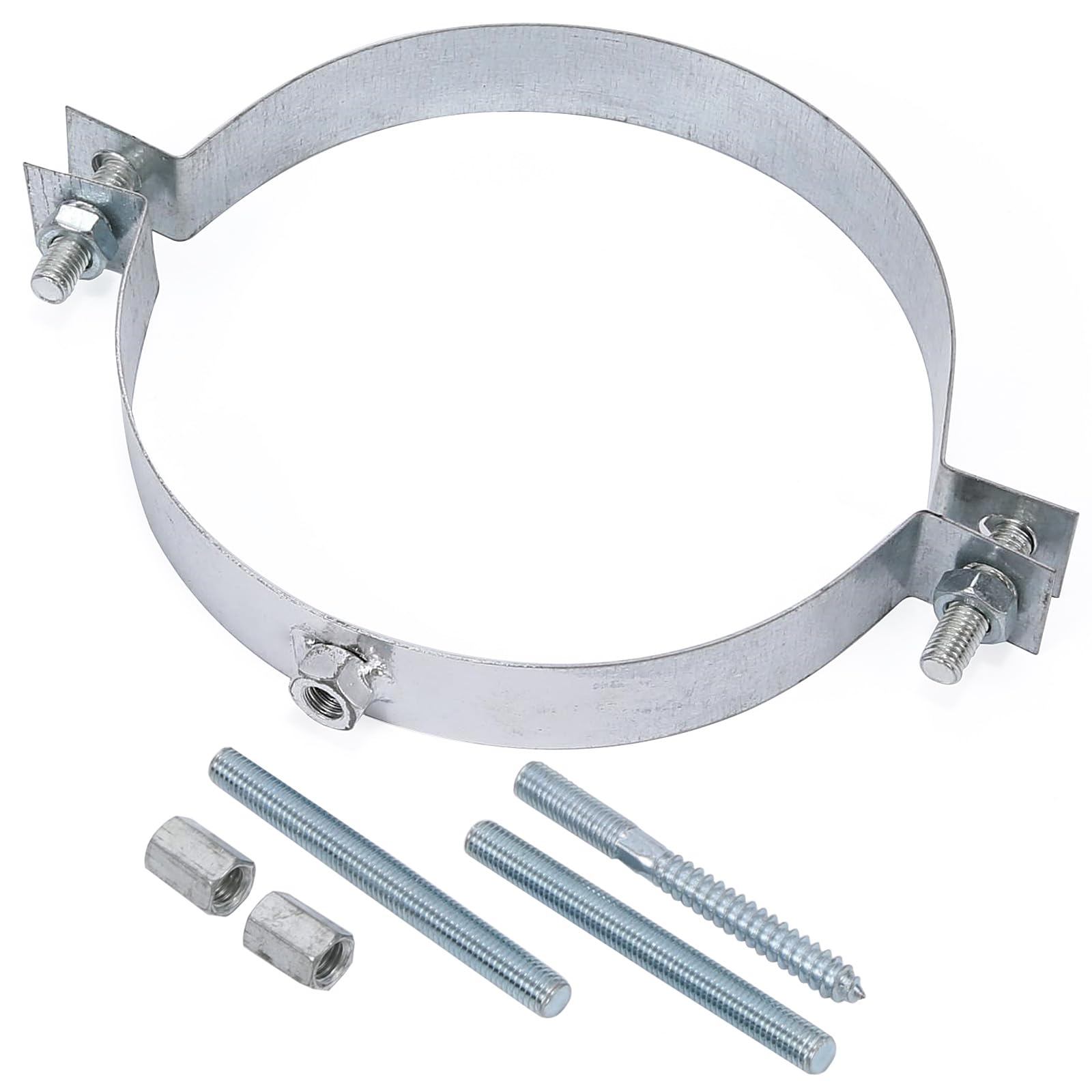 Beekeg Stove Pipe Holder, Mounting Clamp with Dowels, Throttle Valve, Smoke Pipe, Stove Pipe Holder, Pipe Clamp, Stove Pipe Holder (Smoke Pipe Clamp 100 mm)