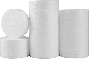 FFchuanhe 14 Pack Crafts Foam Circles 3 inch, Polystyrene Round Foam Discs (3×3×1in) for DIY Projects, Decorations, Modeling, Christmas Decoration