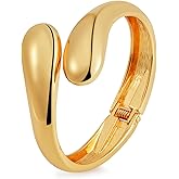 Fashion this season F&S Trendy Elegant Gold Bangles and Bracelets for Women, 2026 New Chunky Thick Wide Wrist Cuff, Textured Stackable Non-Tarnishing Bangle, Trendy Statement Cuff Bracelet Stack Fashion Jewelry Valentine's Day Gifts