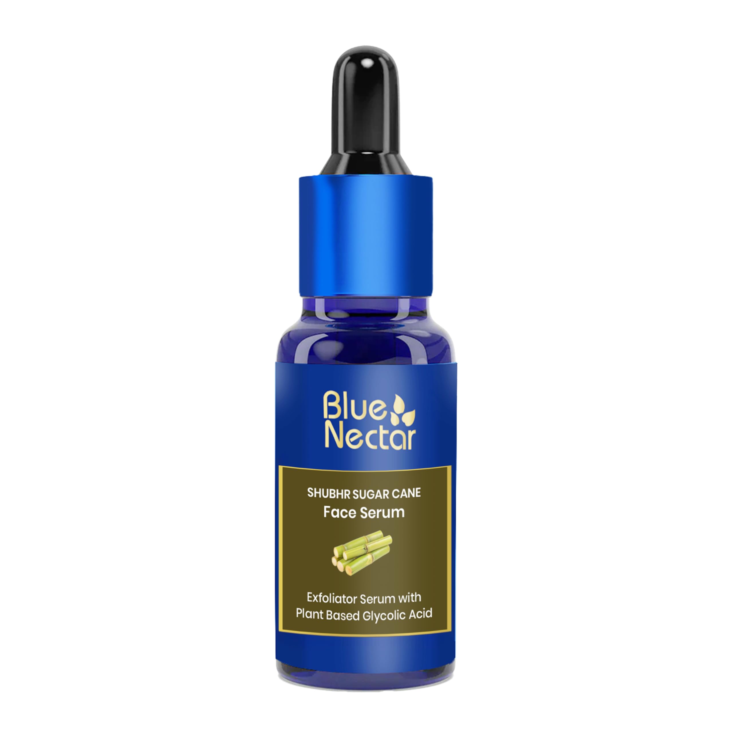 Blue Nectar AHA Exfoliating Face Serum with Plant Based Glycolic Acid from Sugarcane for Deep Exfoliation | AHA Peeling Solution for Blackheads & Tan Removal |10 Min Facial Exfoliation (14 Herbs,30ml)