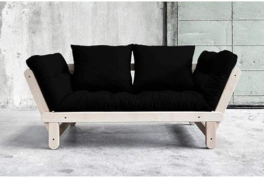 Banquette Meridienne Convertible Futon Noir Beat Beech Couchage 75 200cm Amazon Fr Cuisine Maison