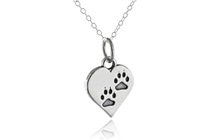 FashionJunkie4Life Sterling Silver Paw Print Necklaces for Women