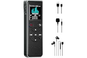 FOZIMOA Digital Voice Recorder Voice Activated Recorder for Lectures, Meetings, Interviews - Sound Audio Recorder Dictaphone Recording Device with Playback,MP3 Player,Type C [64GB]