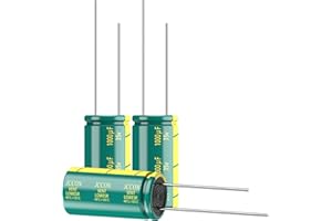 JCCON 10-Pack 35V 1000uF Premium Quality Low ESR Electrolytic Capacitors 10x20mm (0.4x0.79in), 35Volt 1000MFD High-Frequency Caps with Superior Performance