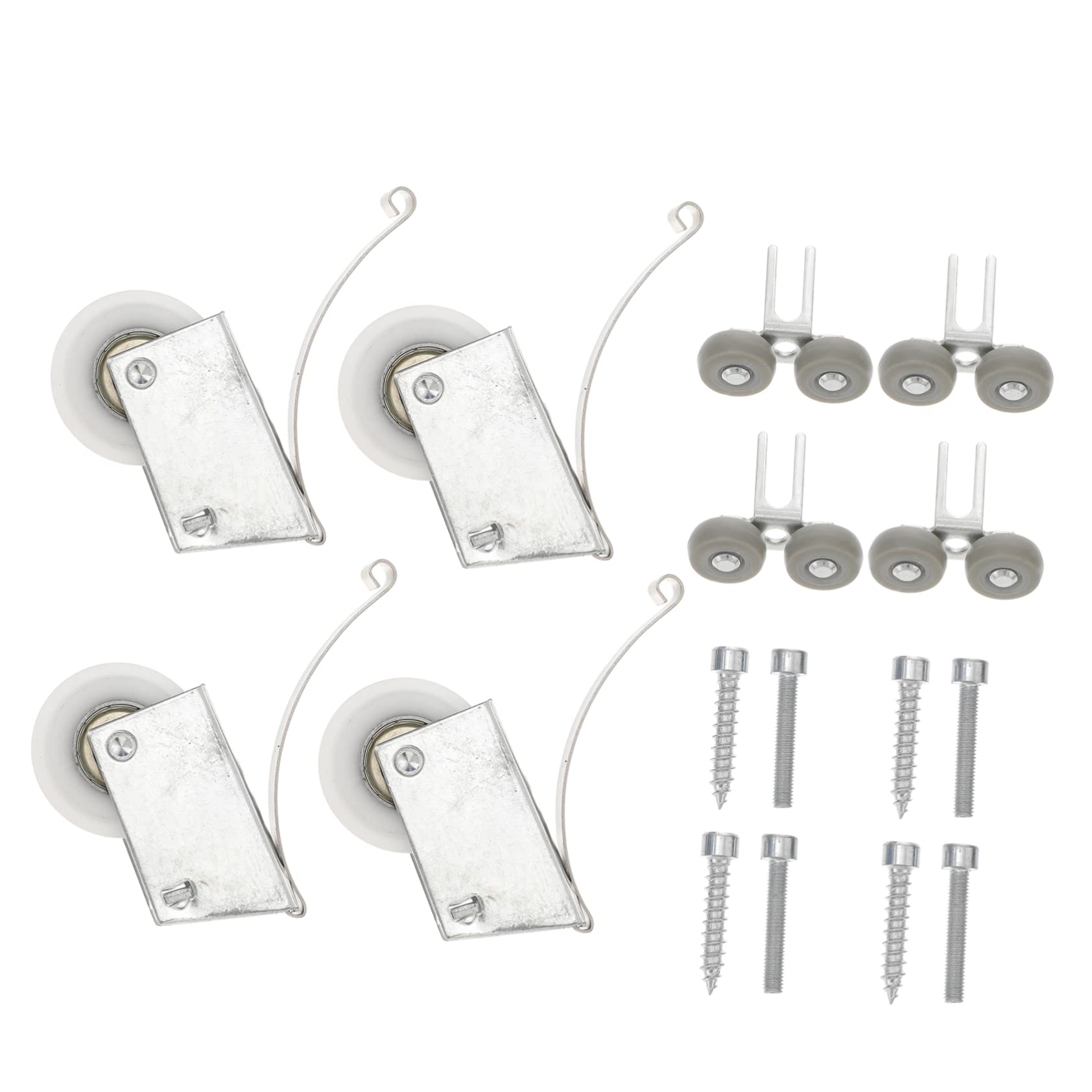 DOITOOL 4 Sets Wardrobe Pulley Wardrobe Sliding Door Track Sliding Closet Door Sliding Door Pulley Wheel Sliding Glass Door Lock Hardware Pulleys Sliding Doors Wheel Set Stainless Steel