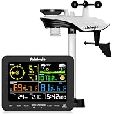 Sainlogic Weather Station Wireless, Weather Station with Rain Gauge, Wind Speed, Wind Direction, Weather Forecast, Air Pressure, Humidity (No WiFi)