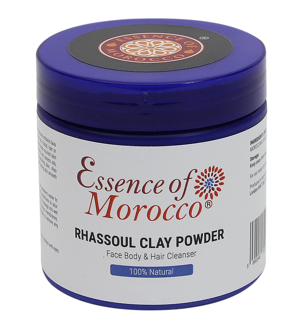 Moroccan Rhassoul Clay Powder Ghassoul used as a Cleansing Facial Body and Hair Shampoo Mask Pure & Natural. 250 g. / 8.8 OZ