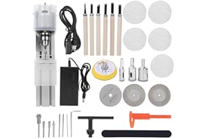 Hongzer DIY Lathe Machine, Mini Milling Lathe Machine 7-Level Speed Regulation DIY Woodworking Polishing Grinding Tool 100-240V(US)