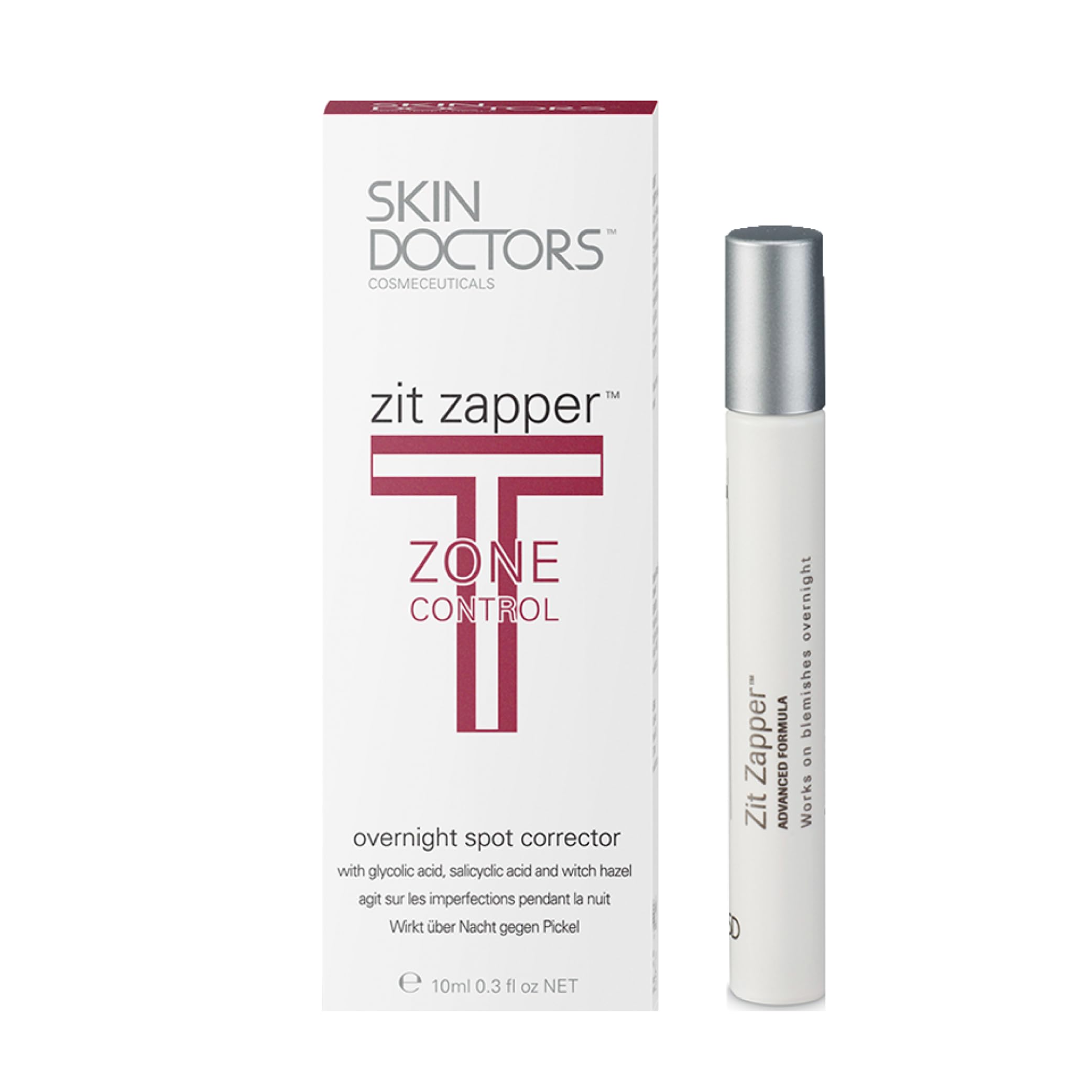 Skin Doctors Zit Zapper | Glycolic Acid | Salicylic Acid | Fast acting spot treatment| Reduces redness | 10ml