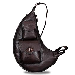 Genuine Leather Large Sling Bag for Men and Women