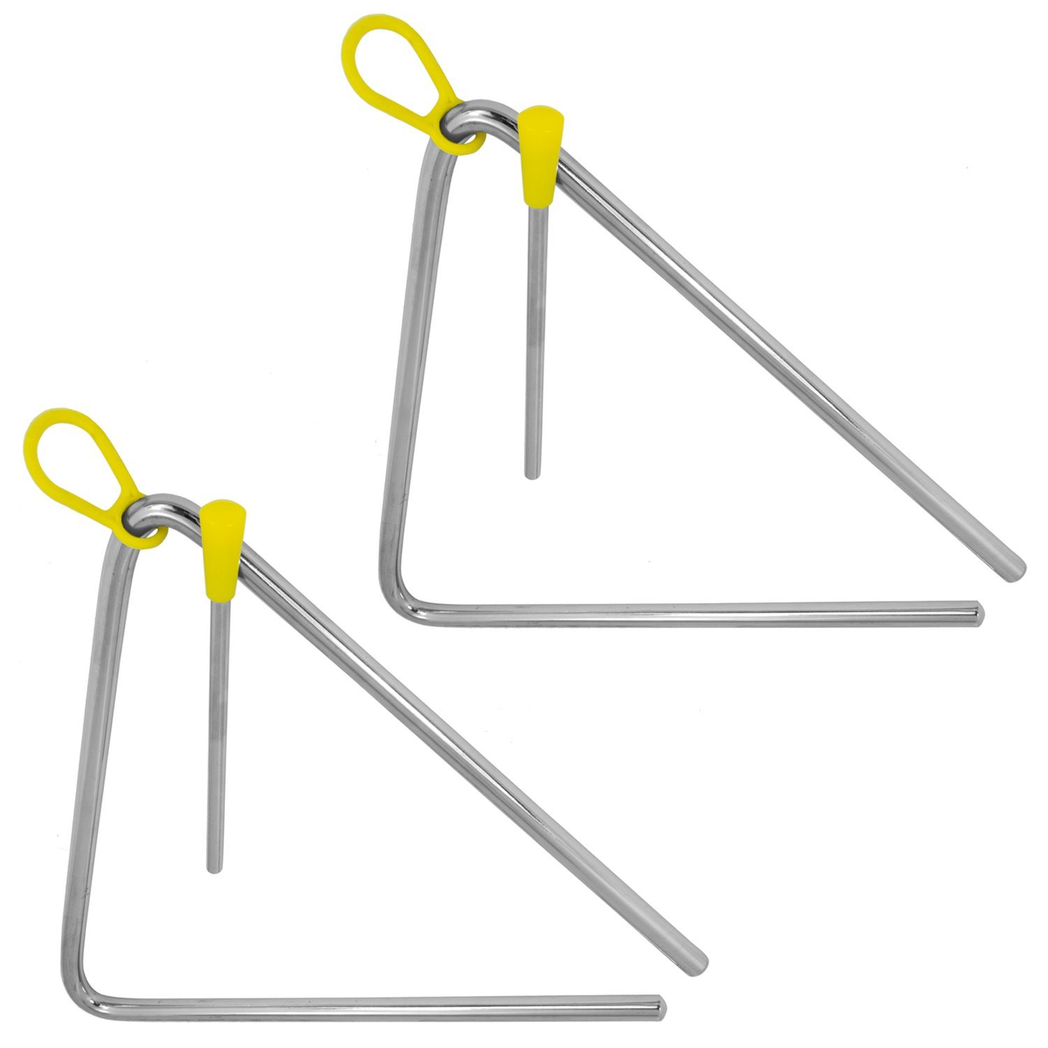 TIGER TRI14-2-MT 20CM (8") Heavy-Duty Steel Triangle Instrument, Complete with Rubberised Handle and Beater, Ideal for Early Development of Rhythm and Primary School Use, Pack of 2