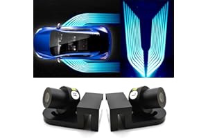 BukNikis Car Body Projector Lights, Ice Blue HD Angel Wings Door Projector Ghost Shadow Light Kit, Cool Car Accessories LED Welcome Projection Lights-Universal (Pair)