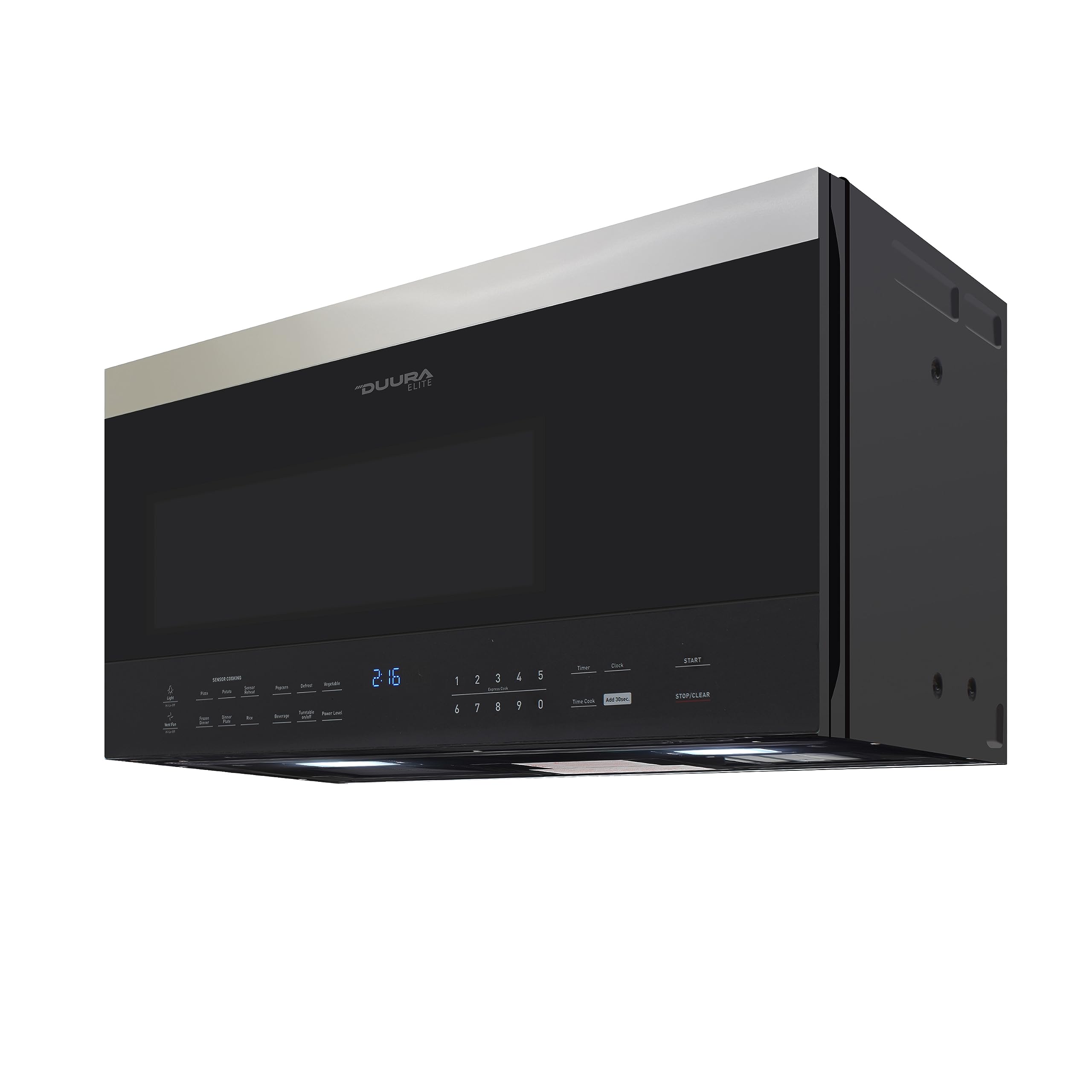 DUURA Elite DE161OTRSSS Microwave Oven Built-in 1000-Watts with 10 Power Levels Pre Settings and Express, Sensor and Speed Cooking and Silent Mode with Glass Turntable, 1.6 cu.ft, Metallic