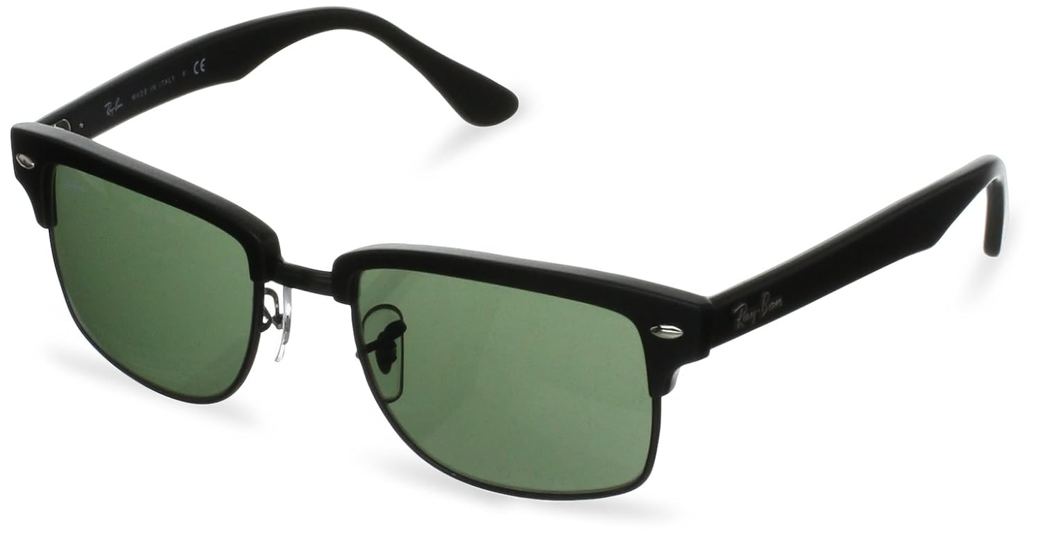 RayBan Men's Clubmaster RB419087752 Black Square Sunglasses RayBan