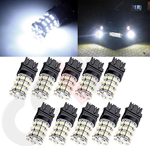 CCIYU Qty(10) Xenon White 3157 60-3528-SMD LED Light bulbs 3057 3457 4157 for 3157 Tail Brake Stop Light Fit 2005-2009 Pontiac Pursuit