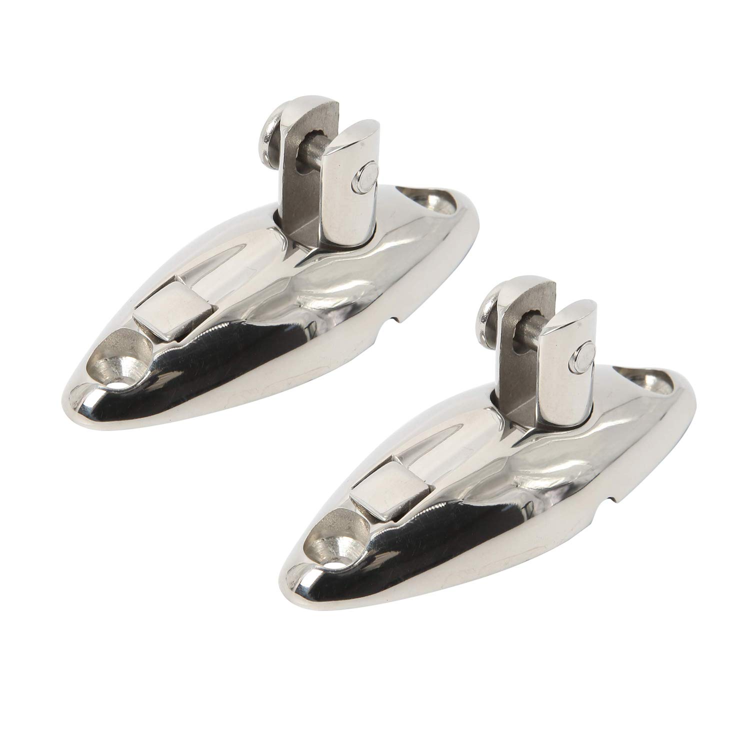 NovelBee 2 Pack of 316 Stainless Steel Quick Release Bimini Top Swivel Hinge Deck Side Mount Marine Hardware