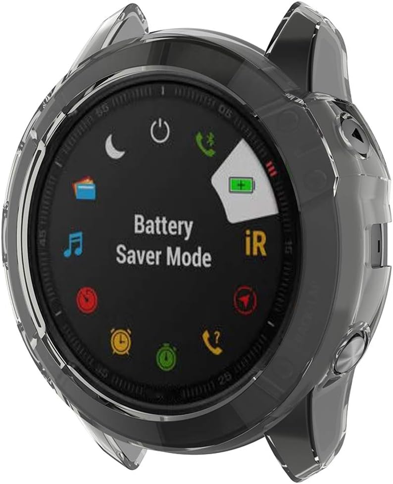 Disscool TPU Case Cover for Garmin Fenix 6X, Soft Anti Drop TPU Protective Case Cover Skin for Garmin Fenix 6X(TPU Black) - Image 4