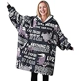 Huglanket Possum Gifts for Women & Men, Unique Wearable Blanket Hoodie For Possum Lovers, One Size Flannel Hooded Blanket, Opossum Gifts